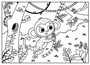 Desenho de Macacos Desenho Colorir Imprimir 058