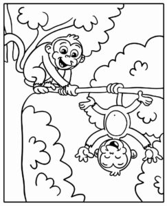 Desenho de Macacos Desenho Colorir Imprimir 060
