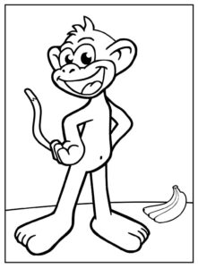 Desenho de Macacos Desenho Colorir Imprimir 063