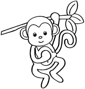 Desenho de Macacos Desenho Colorir Imprimir 068