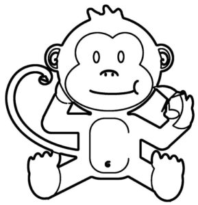 Desenho de Macacos Desenho Colorir Imprimir 069