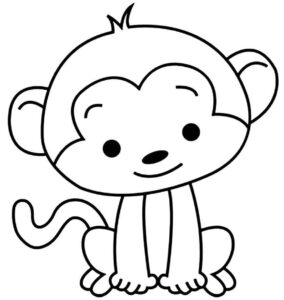 Desenho de Macacos Desenho Colorir Imprimir 074