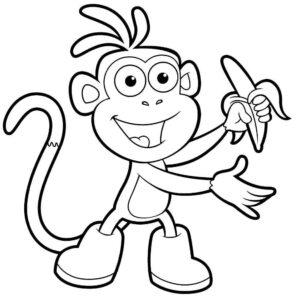 Desenho de Macacos Desenho Colorir Imprimir 076