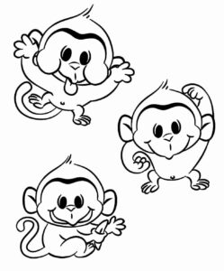 Desenho de Macacos Desenho Colorir Imprimir 079