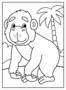 Desenho de Macacos Desenho Colorir Imprimir 081