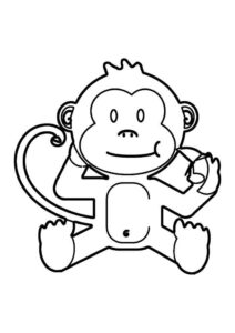 Desenho de Macacos Desenho Colorir Imprimir 088