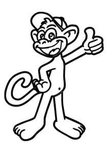 Desenho de Macacos Desenho Colorir Imprimir 089