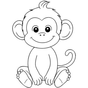 Desenho de Macacos Desenho Colorir Imprimir 099