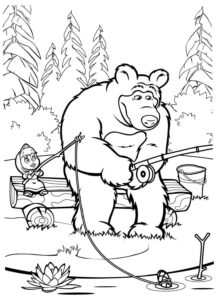 Desenho de Masha E O Urso Desenho Colorir Imprimir 01