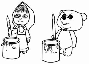 Desenho de Masha E O Urso Desenho Colorir Imprimir 04