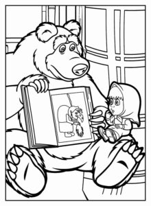 Desenho de Masha E O Urso Desenho Colorir Imprimir 07