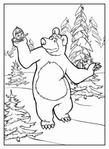 Desenho de Masha E O Urso Desenho Colorir Imprimir 09