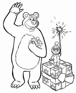 Desenho de Masha E O Urso Desenho Colorir Imprimir 12