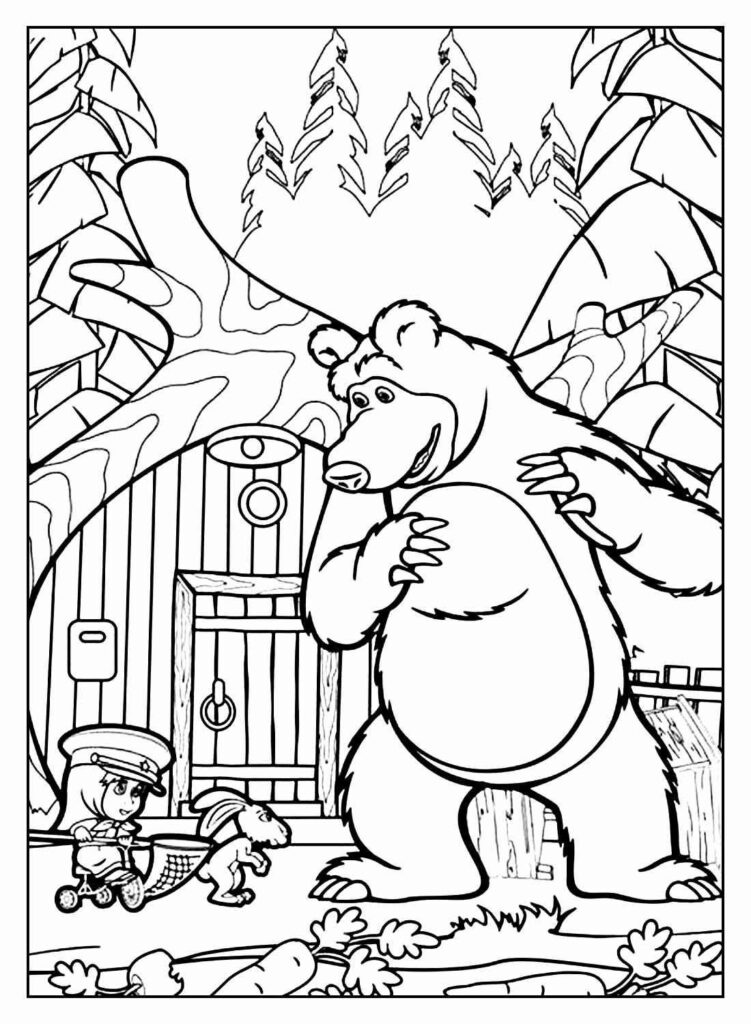 Desenhos da Masha e o Urso para Imprimir e Colorir
