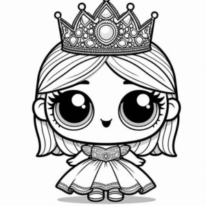 Desenho de Menina Boneca Lol Princesa Coroa