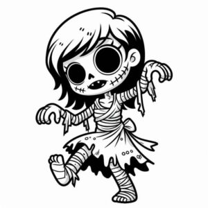 Desenho de Menina Mumia Zumbi Desenho