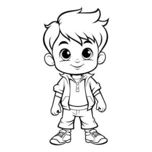 Desenho de Meninos Desenho Colorir Imprimir 01