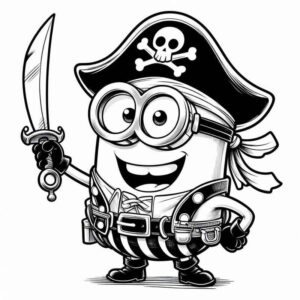 Desenho de Minion Pirata Colorir Aventura
