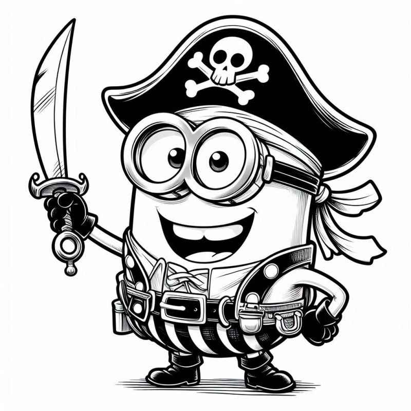Desenho de Minion Pirata Colorir Aventura