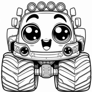 Desenho de Monster Truck Amigavel Para Colorir