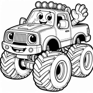 Desenho de Monster Truck Antropomorfizado