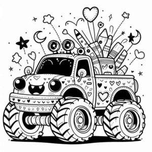 Desenho de Monster Truck Cartunesco Colorir