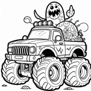 Desenho de Monster Truck Criativo Divertido