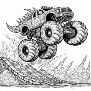 Desenho de Monster Truck Detalhado Colorir