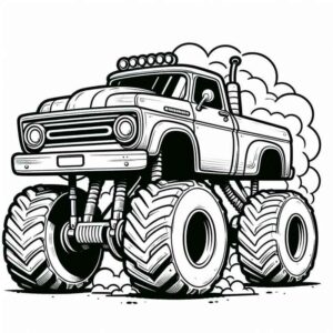 Desenho de Monster Truck Detalhado Para Colorir