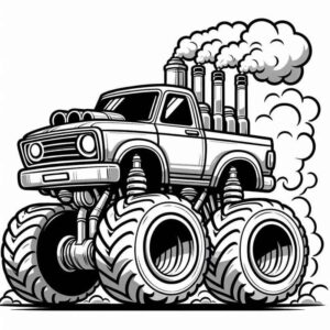 Desenho de Monster Truck Detalhado Pintar