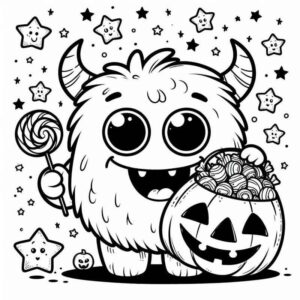 Desenho de Monstro Fofo Desenho Halloween