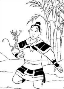 Desenho de Mulan Para Colorir Homem