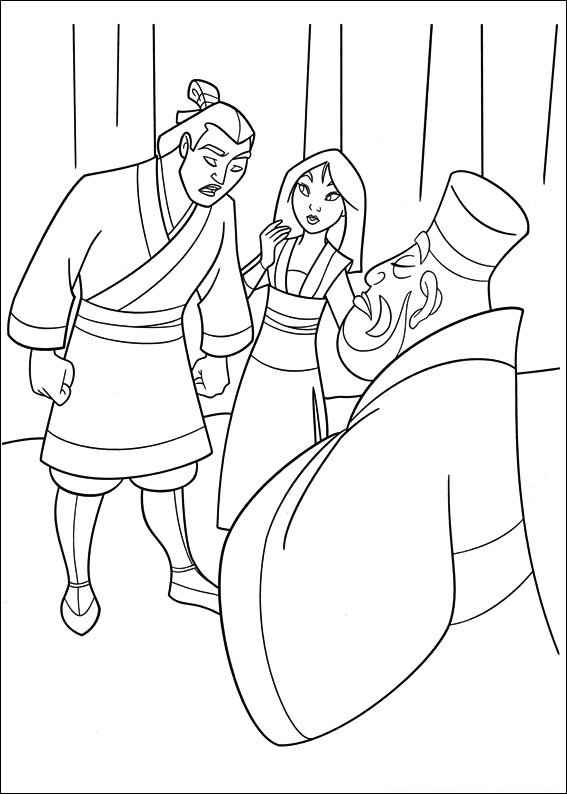 Desenho de Mulan Para Colorir Lee Shang Mulan Desculpas