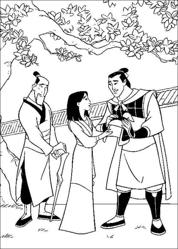 Desenho de Mulan Para Colorir Lee Shang Pai