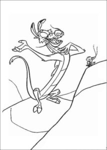 Desenho de Mulan Para Colorir Mushu E Grilo