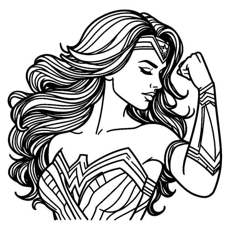 Desenho de Mulher Maravilha Desenho Colorir Imprimir 01
