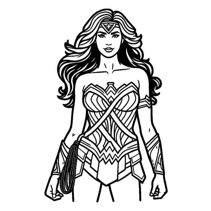 Desenho de Mulher Maravilha Desenho Colorir Imprimir 03