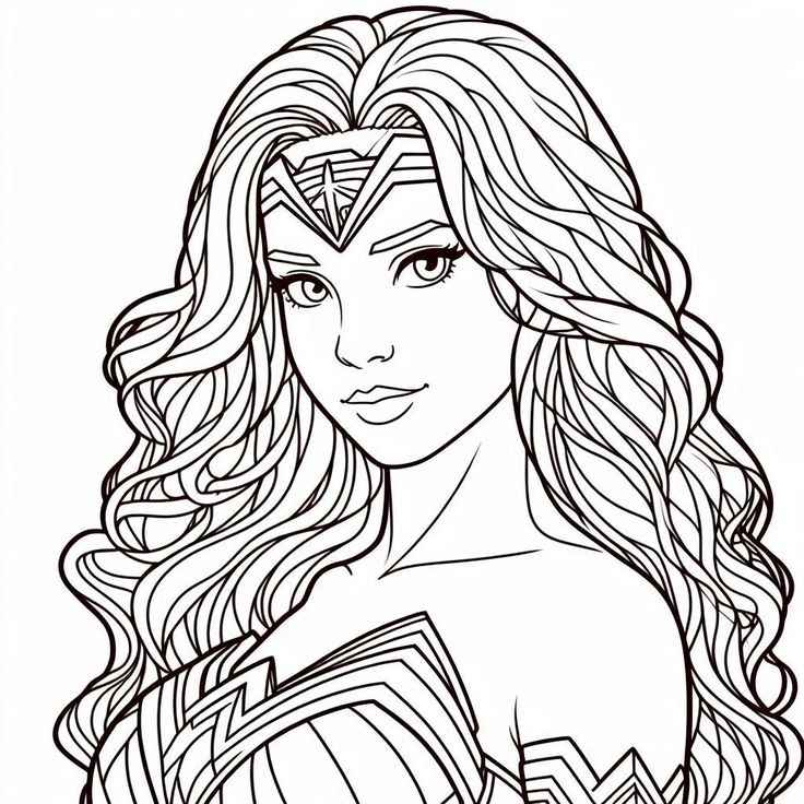 Desenho de Mulher Maravilha Desenho Colorir Imprimir 15