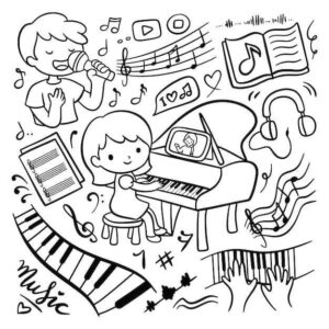 Desenho de Musica Desenho Colorir Imprimir 01