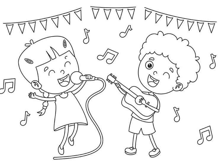 Desenho de Musica Desenho Colorir Imprimir 06