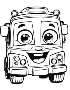 Desenho de ônibus Desenho Colorir Imprimir 04