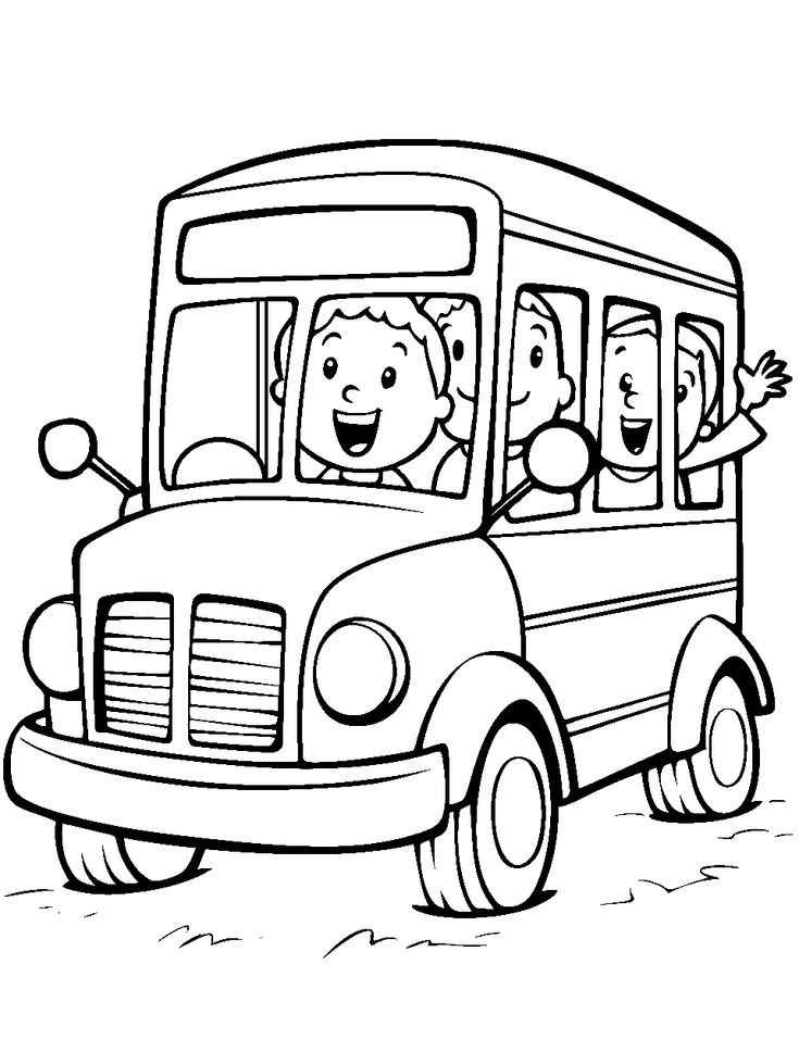 Desenho de ônibus Desenho Colorir Imprimir 06