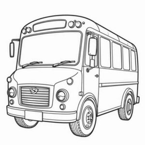 Desenho de ônibus Desenho Colorir Imprimir 07