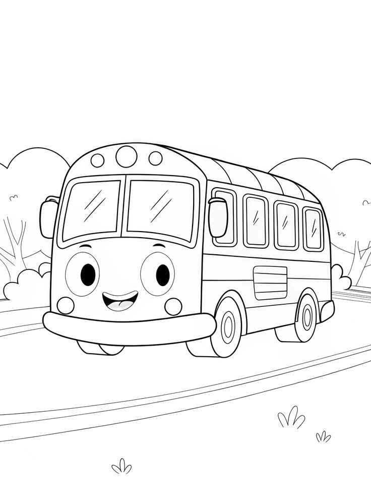 Desenho de ônibus Desenho Colorir Imprimir 08