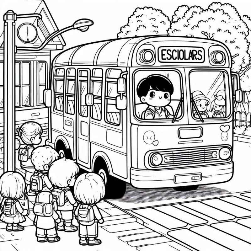 Desenho de ônibus Desenho Colorir Imprimir 10