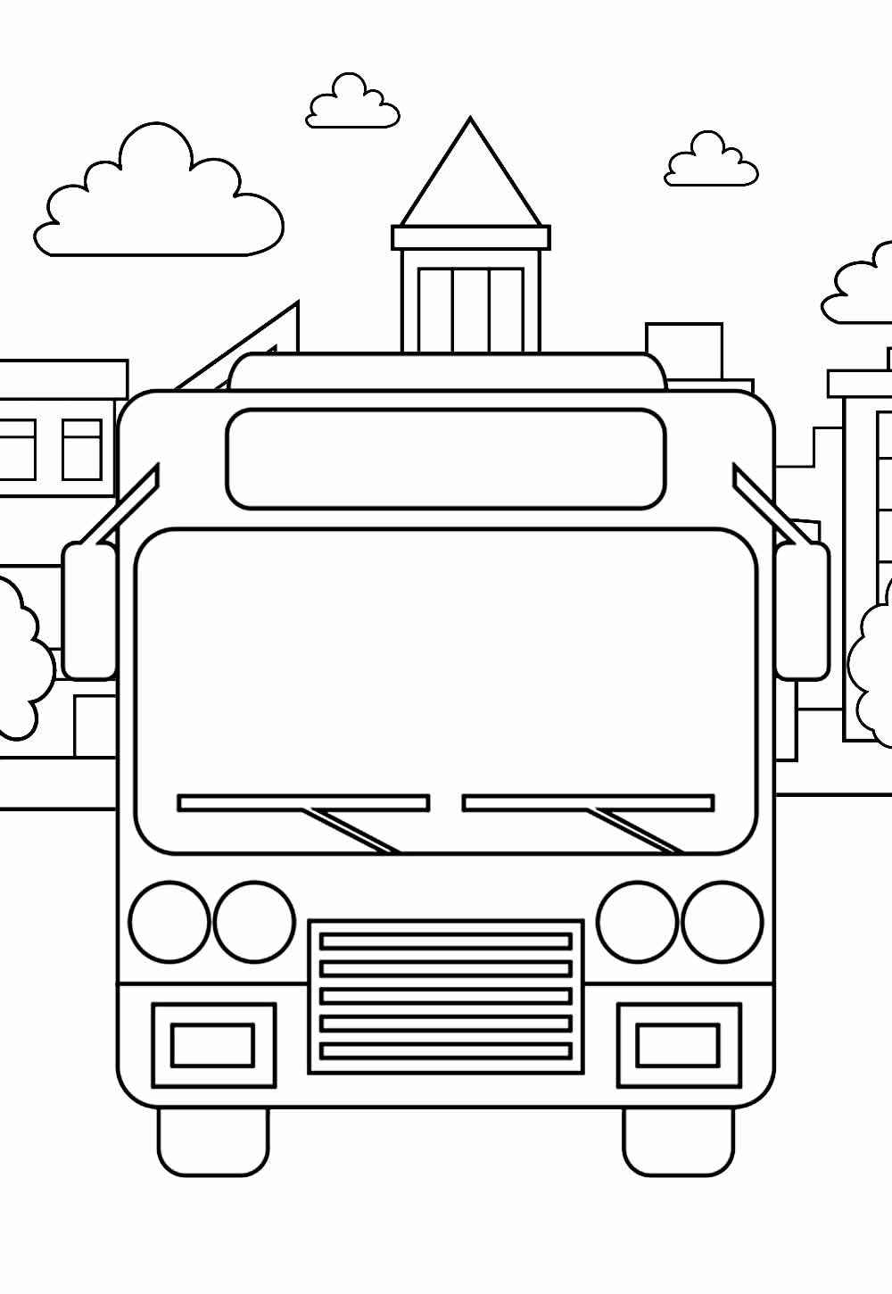 Desenho de ônibus Desenho Colorir Imprimir 11