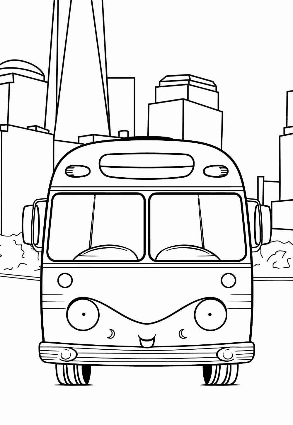 Desenho de ônibus Desenho Colorir Imprimir 12