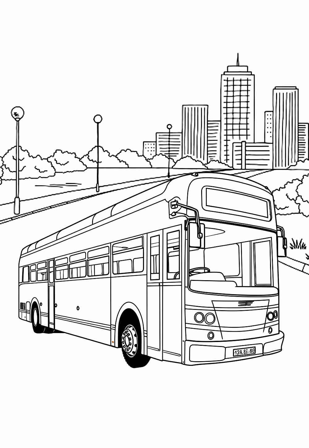 Desenho de ônibus Desenho Colorir Imprimir 13