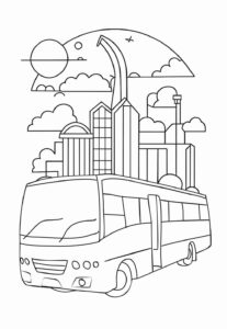Desenho de ônibus Desenho Colorir Imprimir 14