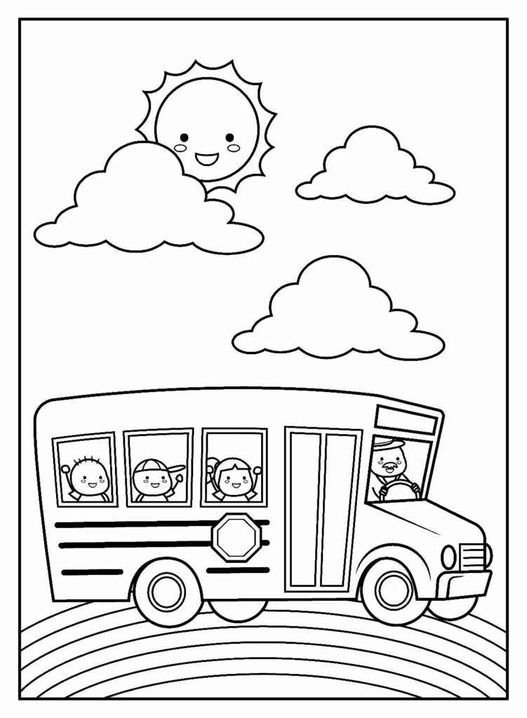 Desenho de ônibus Desenho Colorir Imprimir 15